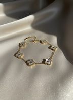 White clover gold plated bracelet