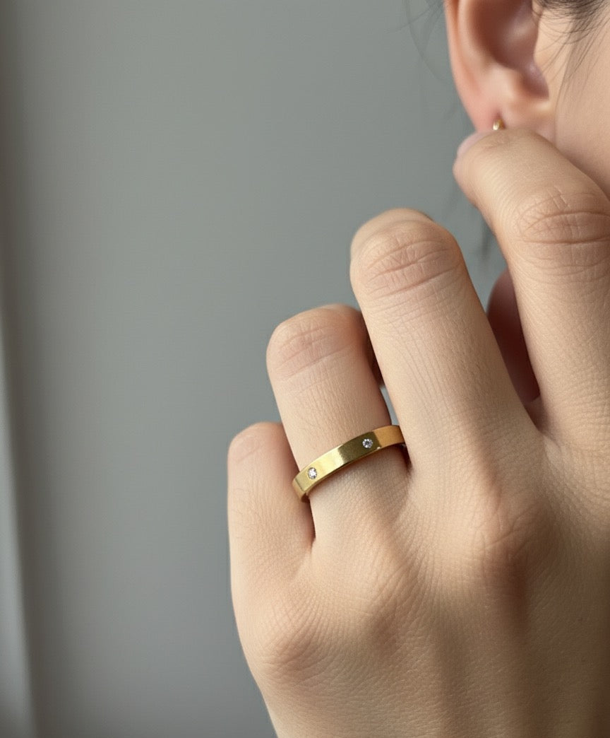 Love gold plated ring