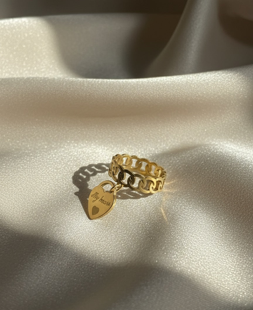 My heart gold plated ring