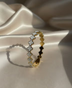 White clover gold plated bangle
