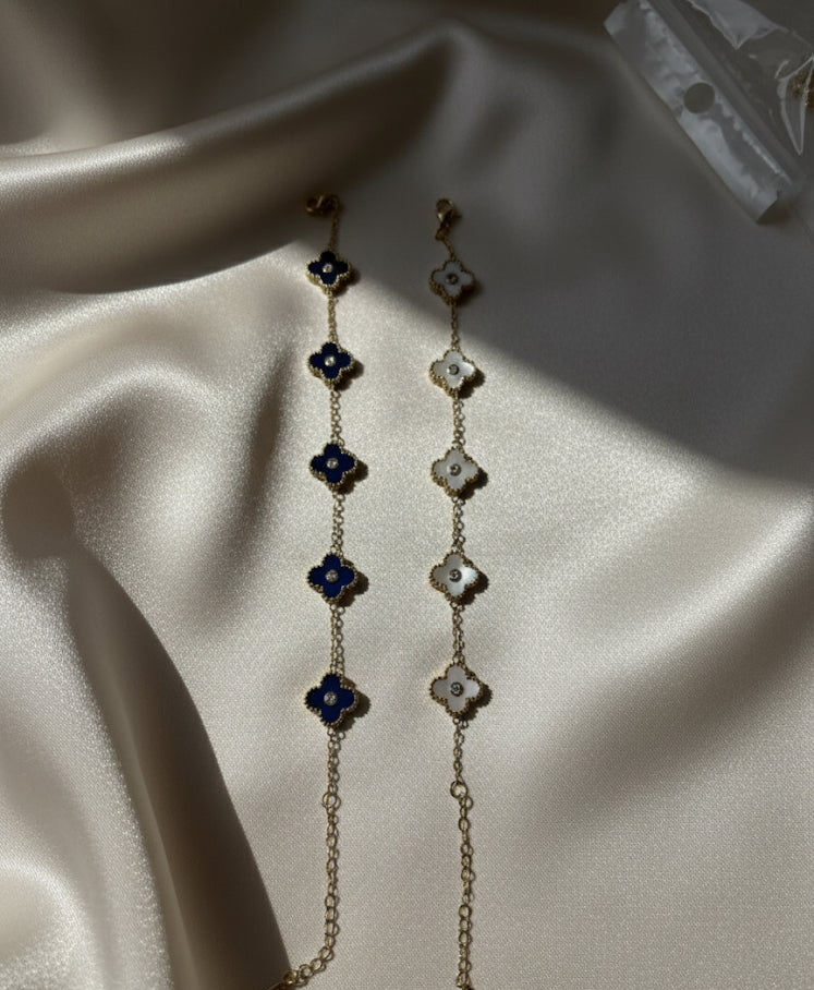 Black clover gold plated bracelet