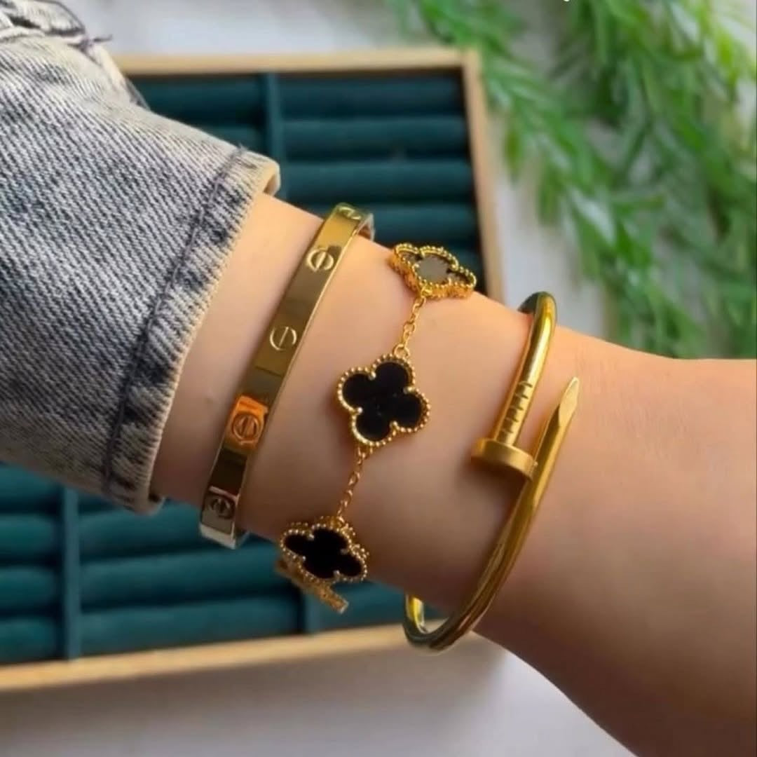 Gold plated nail bangle