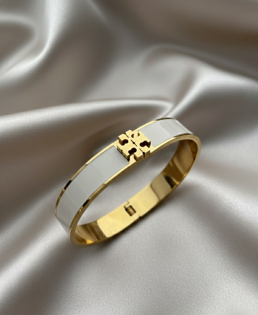 White Tory Burch kira bangle