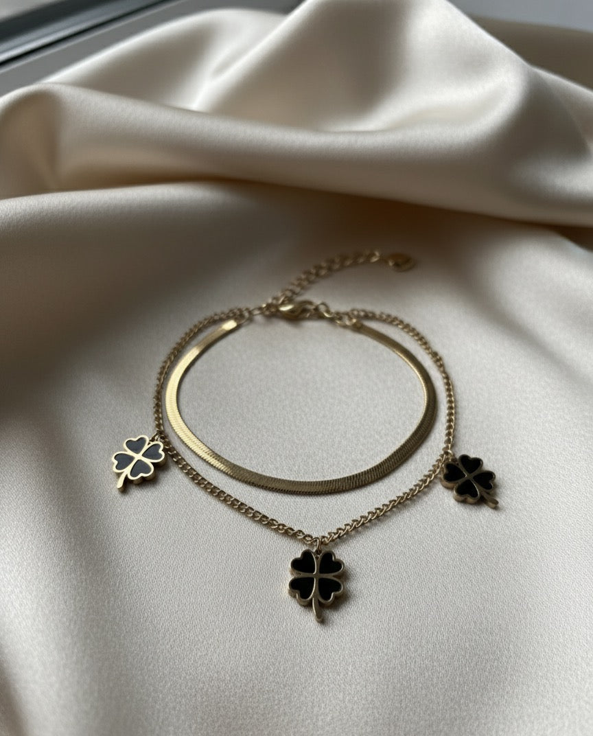 Iris double solid chain  bracelet