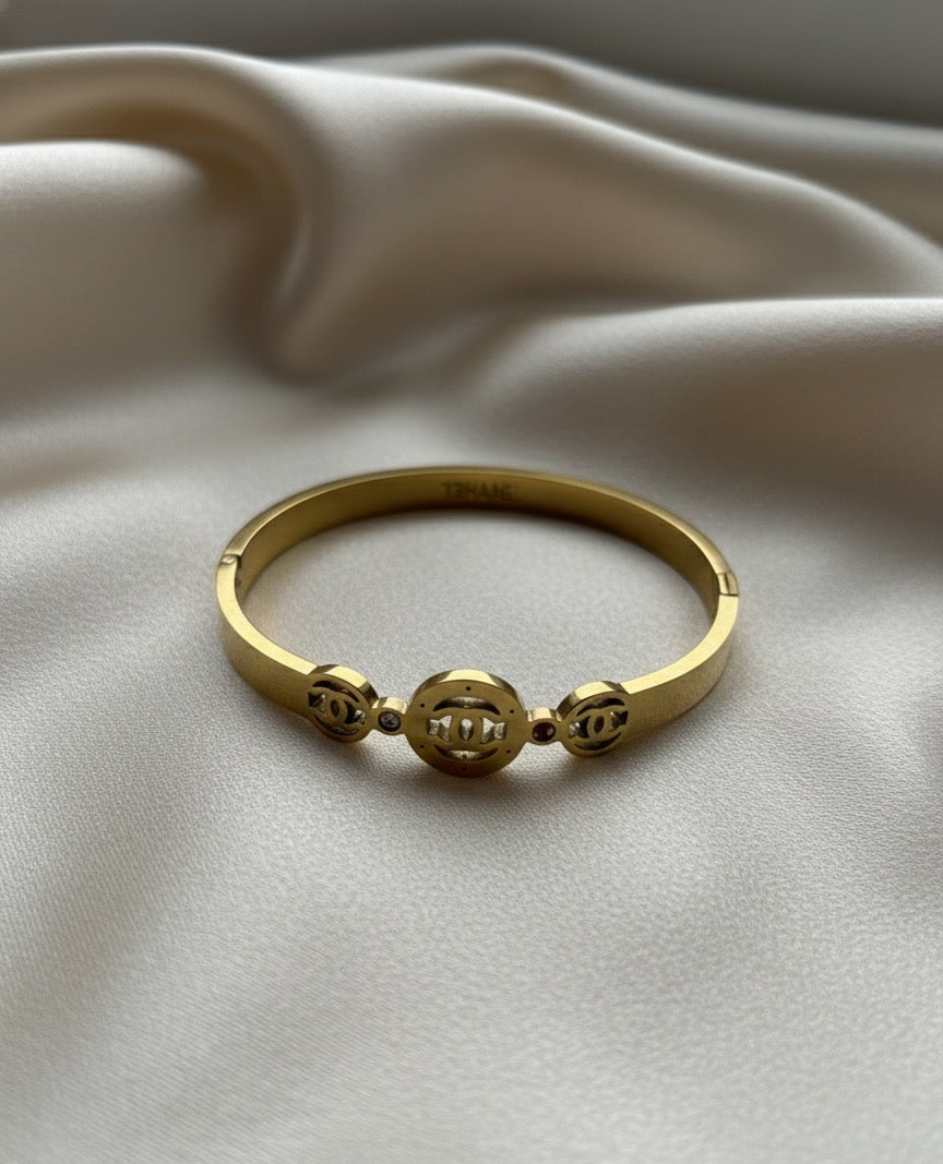 Sunflower gold plated bangle