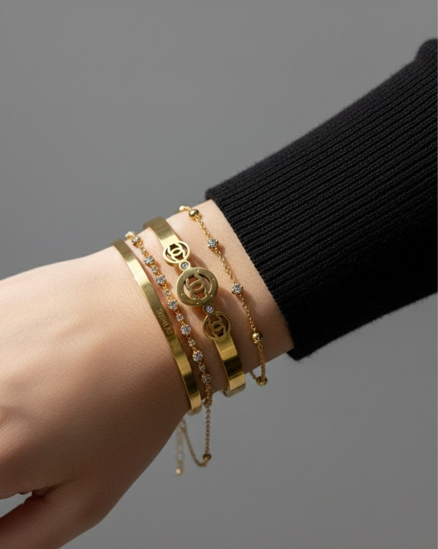 Sunflower gold plated bangle