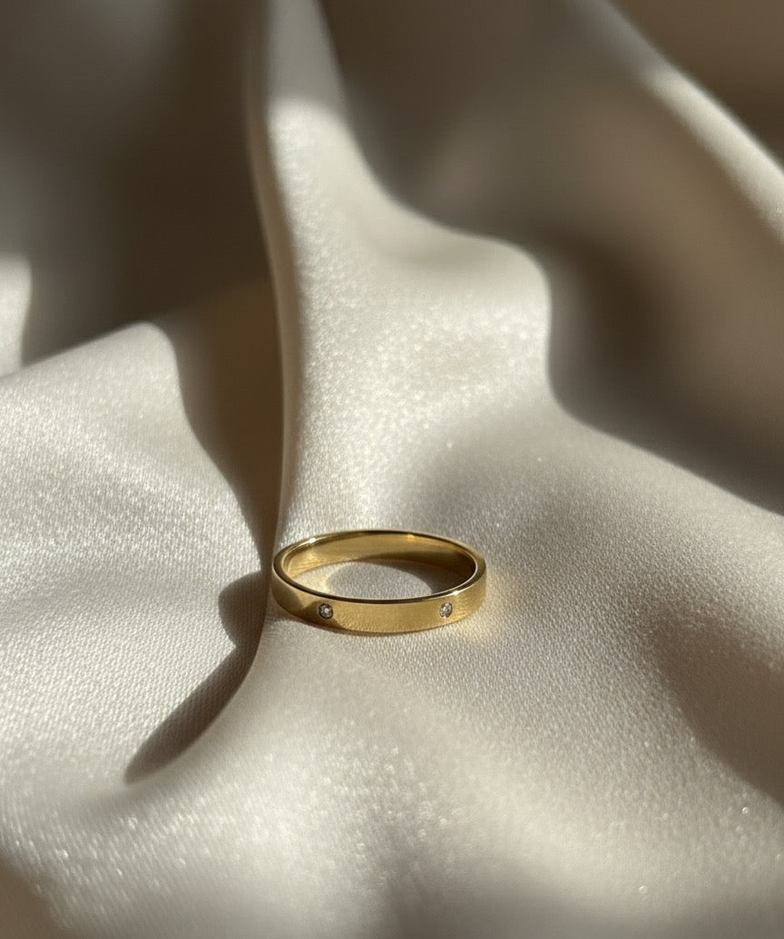 Love gold plated ring