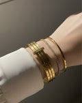 3 band solid gold plated bangle