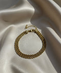 3 layer solid chain gold plated bracelet