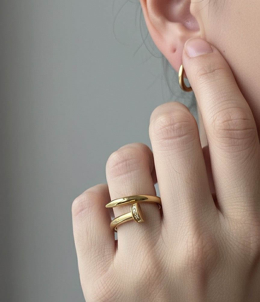 clou gold plated ring