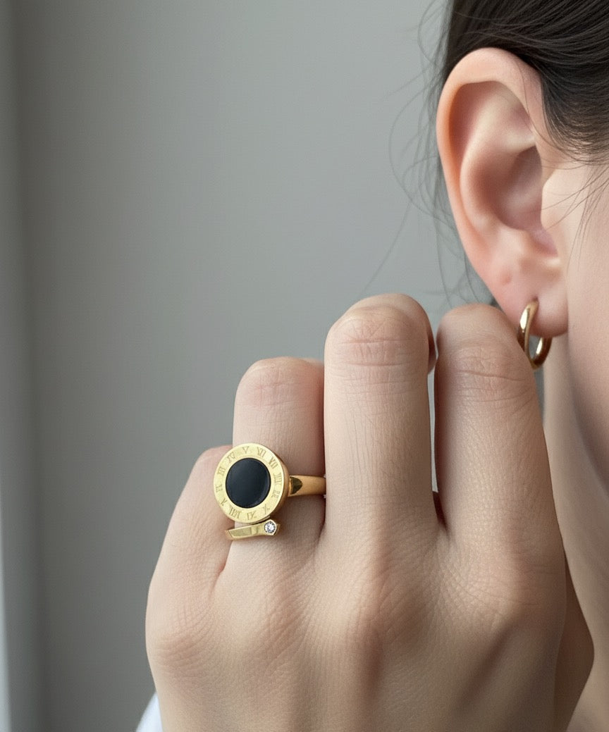 Watch band gold plated ring