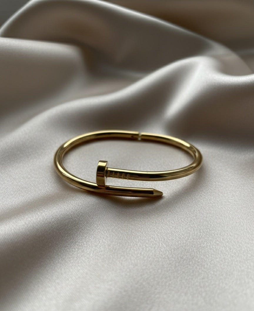 Gold plated nail bangle