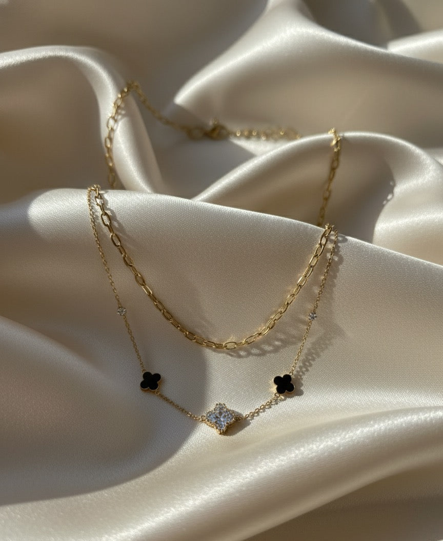 Daisy double layer necklace