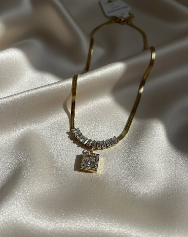 Orchid gold plated necklace