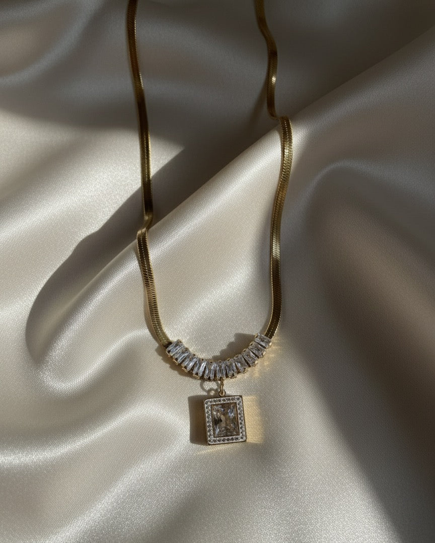 Orchid gold plated necklace