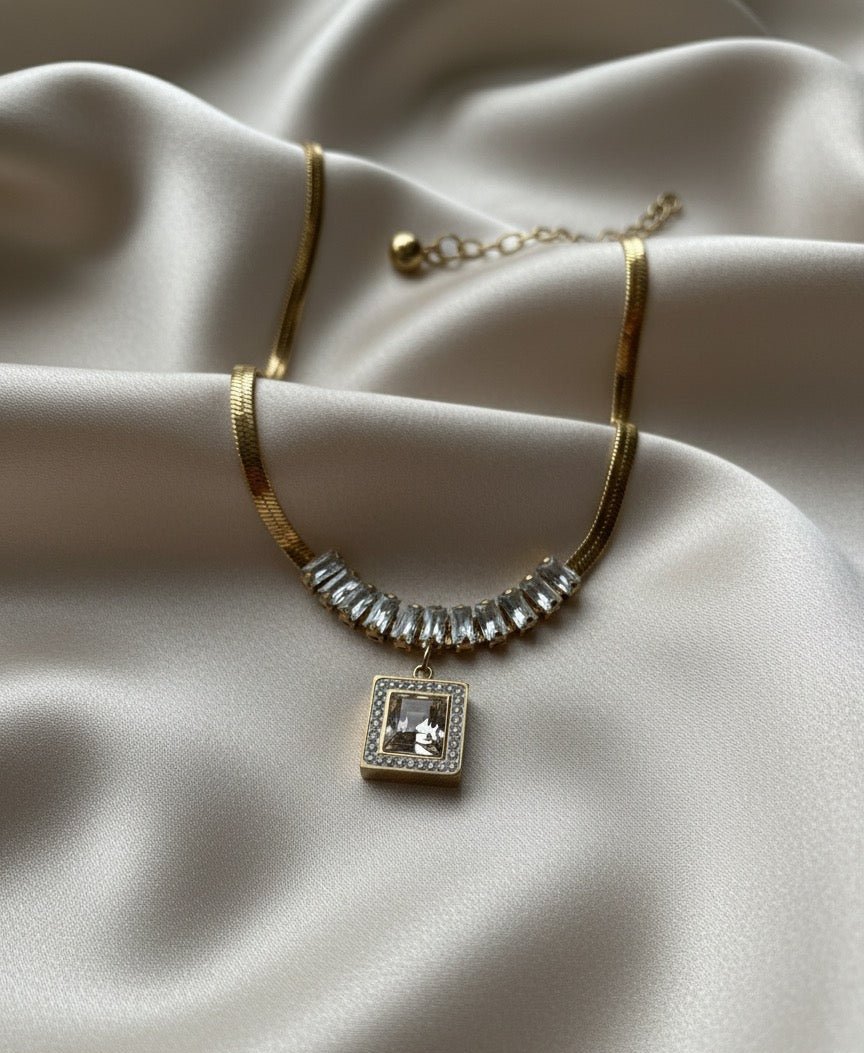 Orchid gold plated necklace