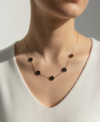 Black rose gold plated necklace