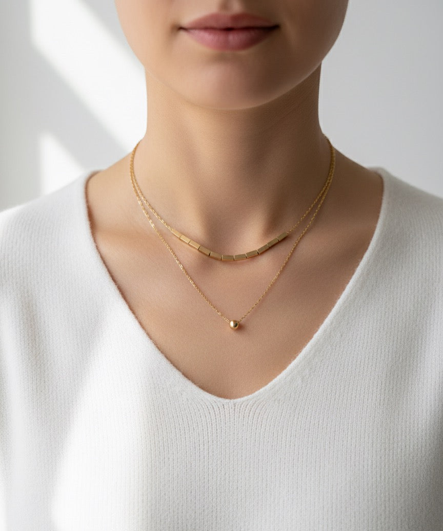 Peruvian lily  double layer necklace